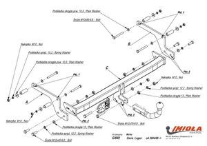 Фаркоп Renault Logan седан 2004-2014 условно-съемное крепление шара G.002 G002 Imiola