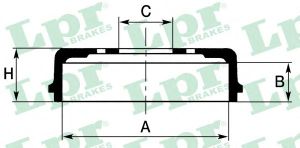 Барабан тормозной для Ford Transit/Tourneo Connect 2002-2013 7D0645 Lpr