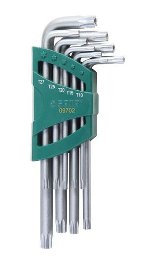 Шестигранники в наборе  9 штук. Угловые удлинённ. TORX. (SATA) 09702 Sata