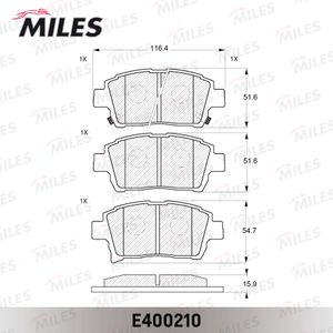 Тормоз. кол. пер Toyota Corolla 99-/Carina E MILES e400210 Miles