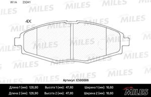 олодки тормозные передние (—месь CERAMIC сери¤ PRO) DAEWOO NEXIA/LANOS/MATIZ SOHC (TRW GDB3195) E500006 E500006 Miles