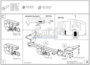 Фаркоп оцинкованный Toyota Corolla седан 2013-2019 условно-съемное крепление шара t064a Galia