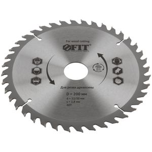Диск пильный для циркулярных пил по дереву 200 х 32/30 х 40T 37749 FiT