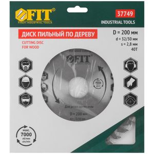 Диск пильный для циркулярных пил по дереву 200 х 32/30 х 40T 37749 FiT