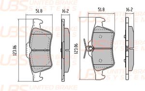 Колодки тормозные задние дисковые к-кт для Ford Transit/Tourneo Connect 2014>