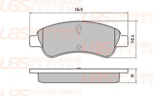 ТОРМОЗНЫЕ КОЛОДКИ CITROEN C-ELYSEE 12-/PEUGEOT 301 12-/2008 13-/PARTNER 04-/08- ПЕРЕДНИЕ b1107017 UBS