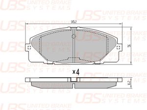 Тормозные колодки UBS B1110045 UBS