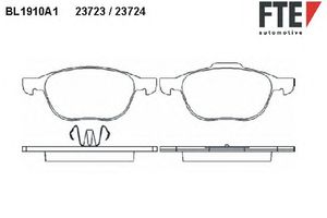 Комплект тормозных колодок, дисковый тормоз BL1910A1 Fte