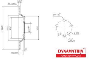 Диск тормозной OPEL INSIGNIA 11-, VOLVO S60 II 10-, S80 II 06-, V60 10-, V70 III 09-, XC70 II 07-, DBD1720 Dynamatrix-Korea