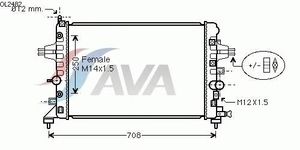Радиатор, охлаждение двигателя OL2482 Ava