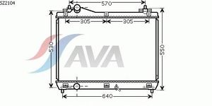 Радиатор, охлаждение двигателя SZ2104 Ava
