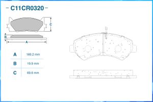 Тормозные колодки передние C11CR0320 C11CR0320 Cworks