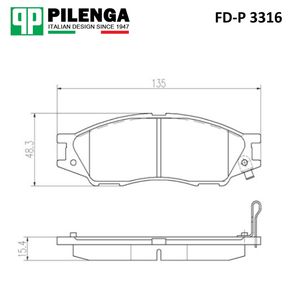 Тормозные колодки передние NISSAN ALMERA N16 00-- (Датчик: пласт.) FDP3316 Pilenga