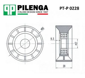 Ролик натяжителя ремня ptp0228 Pilenga