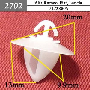 Автокрепёж,  клипса, Молдинги Alfa Romeo, Fiat, Lancia 2702 КрепАвто