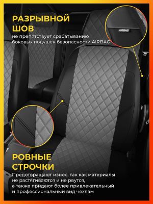 Авточехлы для Лада Гранта + Кросс с 2018-н.в. седан, лифтбек Задние спинка и сиденье единые. БЕЗ пласт.кожухов на пер.сиденьях vz292118ec02rgra Avtolider1