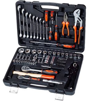 "Набор  инструментов  72 предмета 6-гранных 1/2"", 1/4"" в кейсе профессиональный"