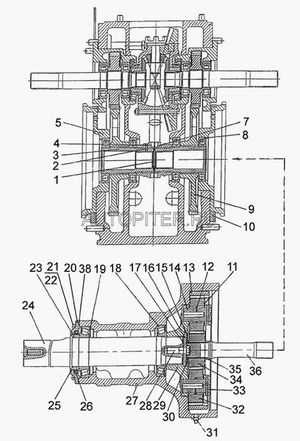 Шестерня ведущая ЗМ МТЗ-2022 2022-2407122 Z=20/54 (пр-во МТЗ) 20222407122 МТЗ