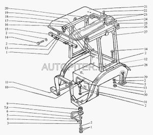 Втулка подушки кабины МТЗ проходная ф14х16 L=73 (сталь) (ОАО МТЗ) 706702306 МТЗ