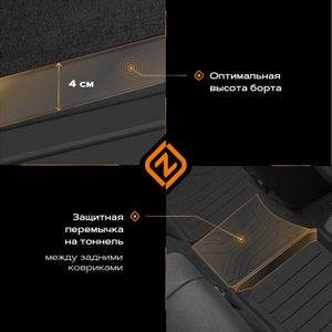 Коврики салона резина Skoda Karoq (20-Н.В.) Ser.S, 1030035100 Rezkon