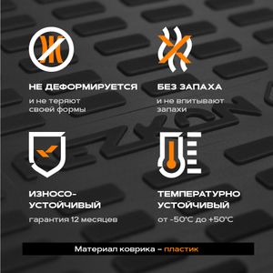 Коврик багажника ВАЗ 2172 ПЭТ Priora хэтчбэк 5039025110 Rezkon