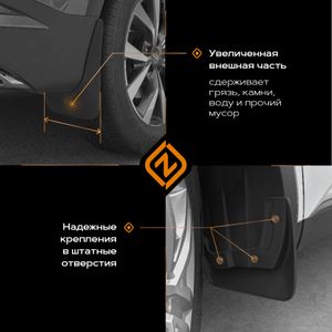 Брызговики (резиновые) для Mitsubishi Outlander III (18-21)  передние 6024015160 Rezkon