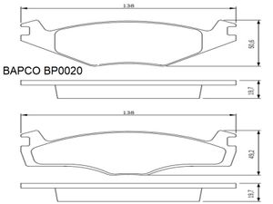 Колодки тормозные дисковые BP0020 передние, комплект,