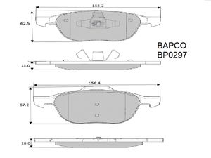 Колодки тормозные дисковые BP0297 передние, комплект,