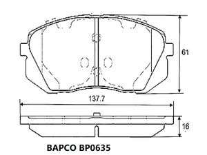 Колодки тормозные дисковые BP0635 передние, комплект,