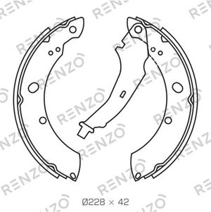 н.ц. колодки торм. задние барабанные /228*42/ rz101 Renzo