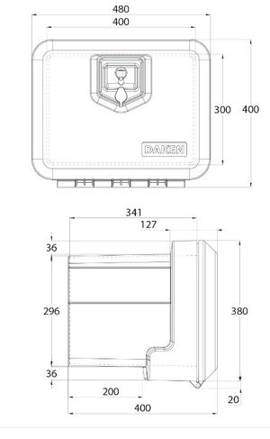 Ящик инструментальный пластиковый серия WELVET 500, 480х400х400 V=39,5л, maх нагрузка