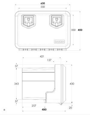 Ящик инструментальный 630x450x480 Welvet 600