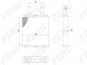 Радиатор отопления "FEHU" Приора с кондиционером Halla frh1101 Fehu