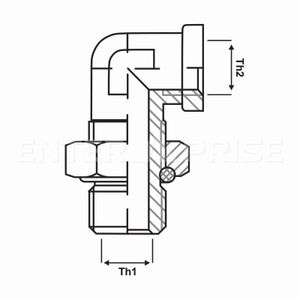 Штуцер уголок M16-m16 90°  в перегородку Lр22 R /Enterprise E452M16F16 Enterprise