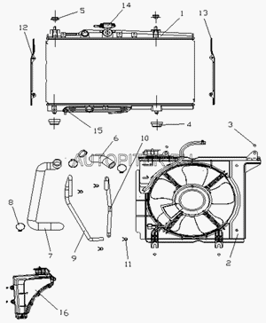 Амортизатор резиновый радиатора верхний mk/mk cross 1016001408 Geely
