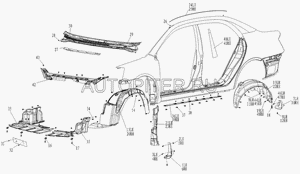 Подкрылок передний правый 1068000228 Geely