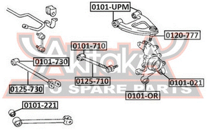 Сайлентблок заднего поворотного кулака для Toyota Chaser 1992-1996 0101OR Asva