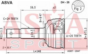 Пыльник ШРУСа внутр. пер для Suzuki Alto 1988> DH25 Asva