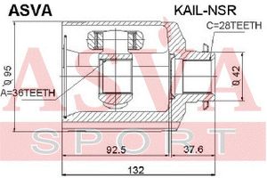 Шарнирный комплект KAILNSR Asva