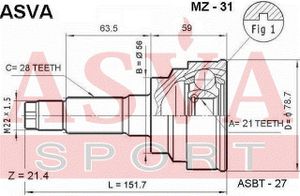 Шарнирный комплект MZ31 Asva