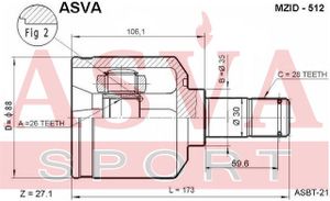 Шарнирный комплект MZID512 Asva