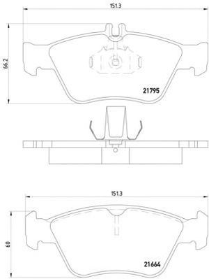 Комплект тормозных колодок, дисковый тормоз MDB1736 Mintex