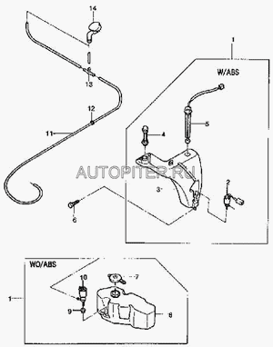 Насос электроомывателя 94837719 General Motors