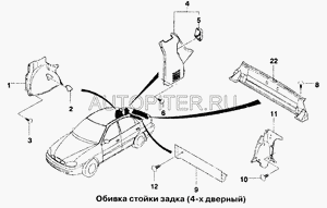 Обшивка багажника прав 96283618 General Motors