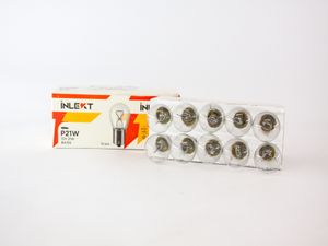 Лампа (поворотник/фонарь) (1 - нитевая) (белая) 12V/21W BA15S (точки на один. высоте/напротив д.д.)