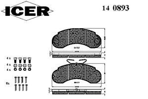 Комплект тормозных колодок, дисковый тормоз