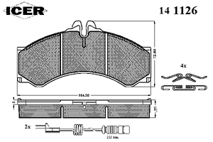Комплект тормозных колодок, дисковый тормоз