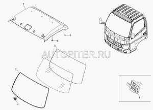 Уплотнитель стекла лобового Фотон (Foton) 1031,1039 (BJ493/ISF),1041 внутренний 1b18052100002 Foton