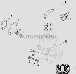 Насос топливный ручной подкачки с прокладкой (ТННД t2641a082 Foton