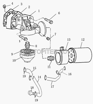 Фильтр масляный двигателя для  FOTON-1049/1069/1099 дв.PERKINS